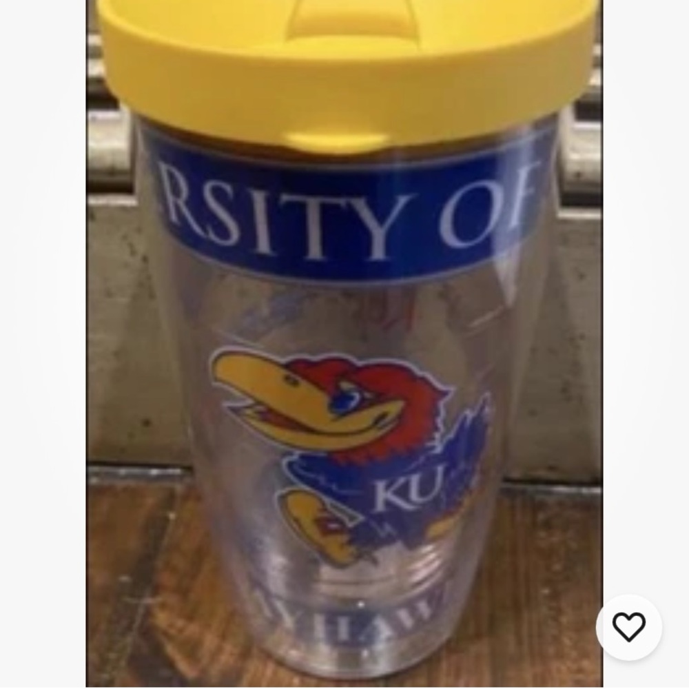 Tervis KU University of Kansas Tumbler with Yellow Lid